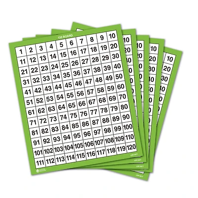 Learning Resources® Laminated 120 Number Boards, 2 Sets