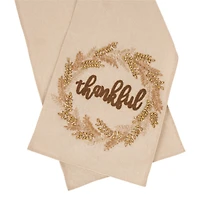 Glitzhome® Embroidered Fabric Thanksgiving Table Runner