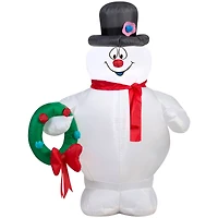 3.5ft. Airblown® Inflatable Christmas Frosty Holding Wreath