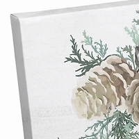 Noel Pine Cone Wreath Canvas Wall Art
