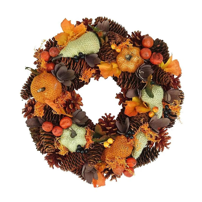 13" Autumn Harvest Artificial Gourds & Berries Wreath