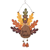Glitzhome® 'Give Thanks' Turkey Hanging Wall Décor