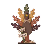 Glitzhome® 'Give Thanks' Turkey Décor