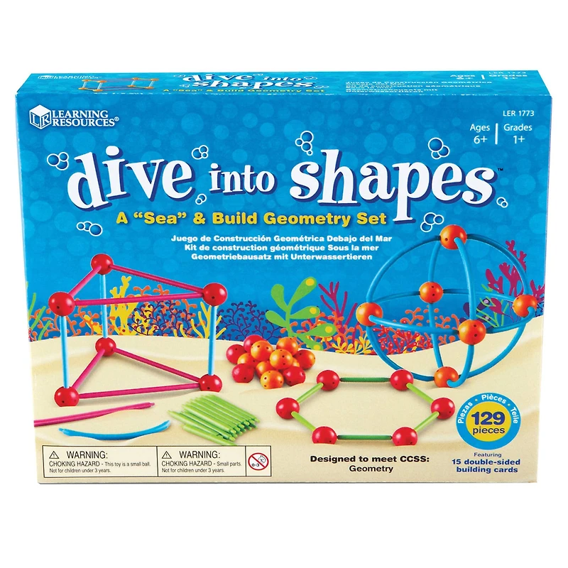 Learning Resources® Dive into Shapes!™ A "Sea" and Build Geometry Set