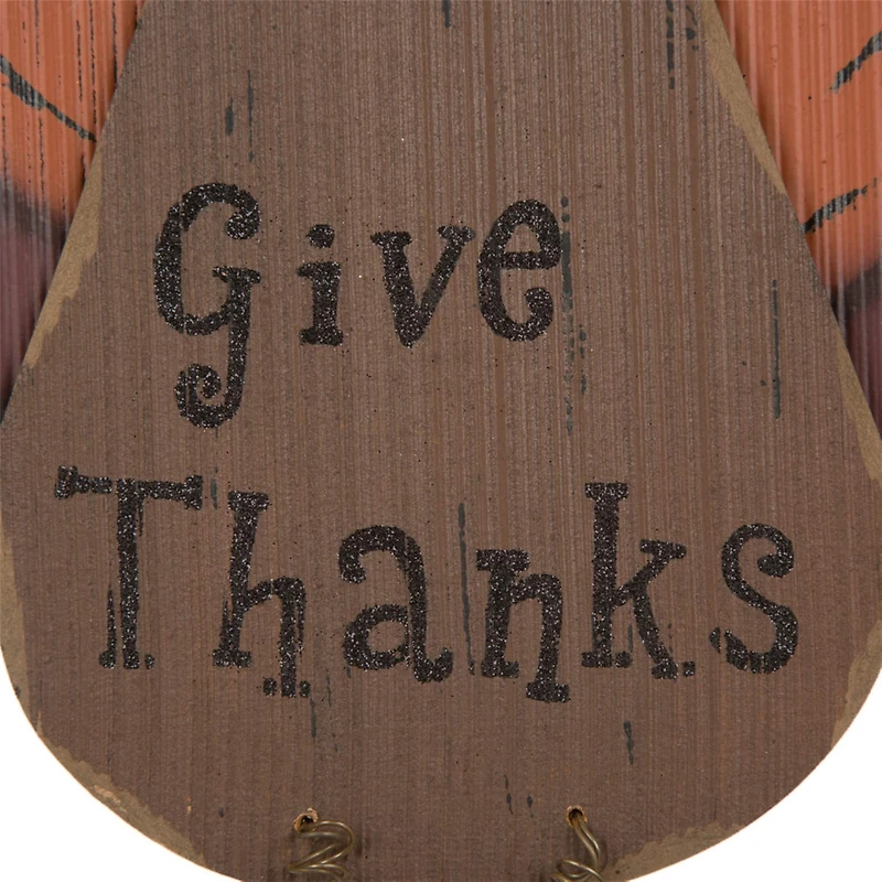 Glitzhome® 'Give Thanks' Turkey Hanging Wall Décor
