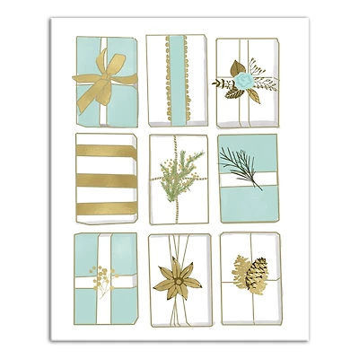 Rows of Christmas Gifts Canvas Wall Art