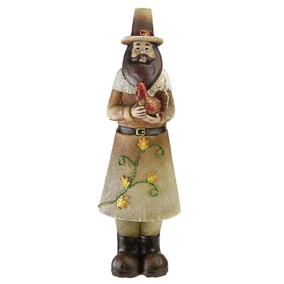 Marigold Orange, Tan & Brown Pilgrim Man Figurine