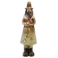 Marigold Orange, Tan & Brown Pilgrim Man Figurine