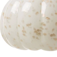 Glitzhome® Glass Pumpkin, Golden & White 