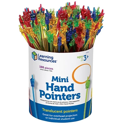 Learning Resources® Mini Translucent Hand Pointers, 100 Pack
