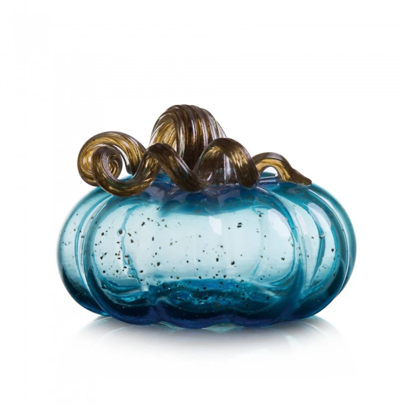 Glitzhome® Short Glass Pumpkin, Blue
