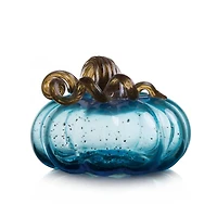 Glitzhome® Short Glass Pumpkin, Blue
