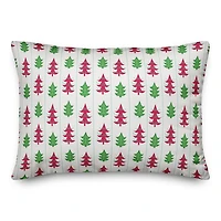 Festive Funky Christmas Trees Throw Pillow