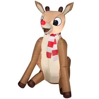 4ft. Airblown® Inflatable Christmas Rudolph with Light Up Nose