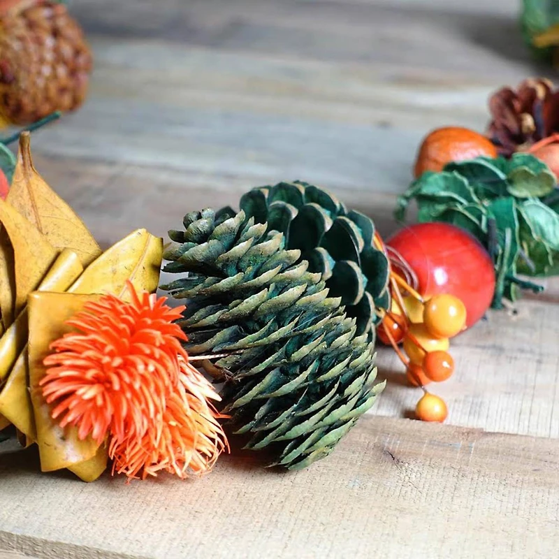 5ft. Autumn Harvest Pine Cones & Apples Artificial Garland