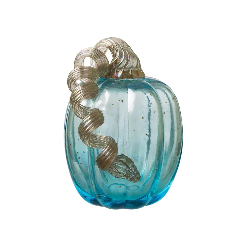 Glitzhome® Glass Pumpkin, Blue