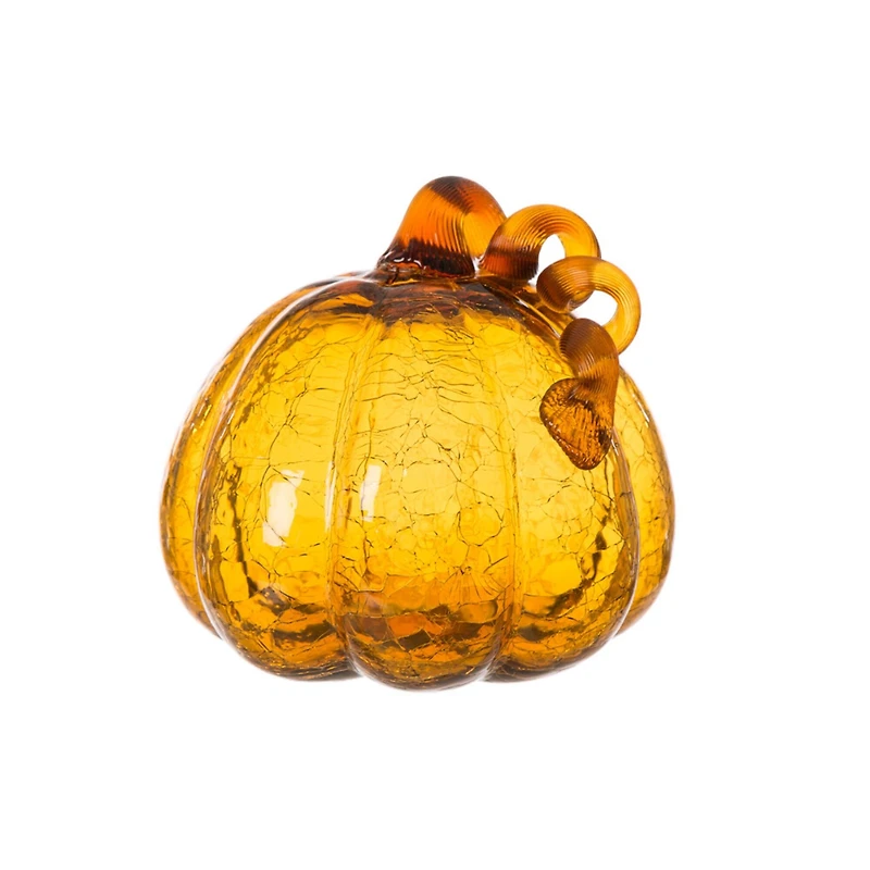 Glitzhome® Crackle Glass Pumpkin
