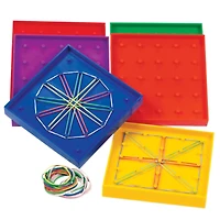 Learning Resources® Double-Sided Rainbow Geoboards, Set of 6