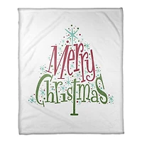 Midcentury Modern Merry Christmas Throw Blanket
