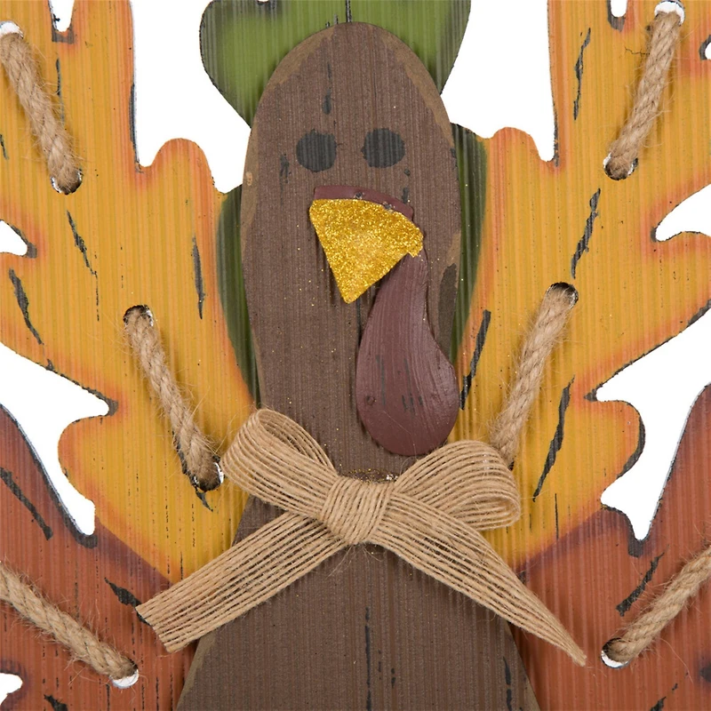 Glitzhome® 'Give Thanks' Turkey Hanging Wall Décor