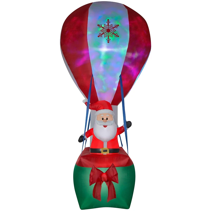 12ft. Airblown® Inflatable Christmas Santa in Hot Air Balloon with Northern Sky Light Show
