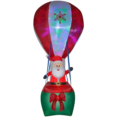12ft. Airblown® Inflatable Christmas Santa in Hot Air Balloon with Northern Sky Light Show