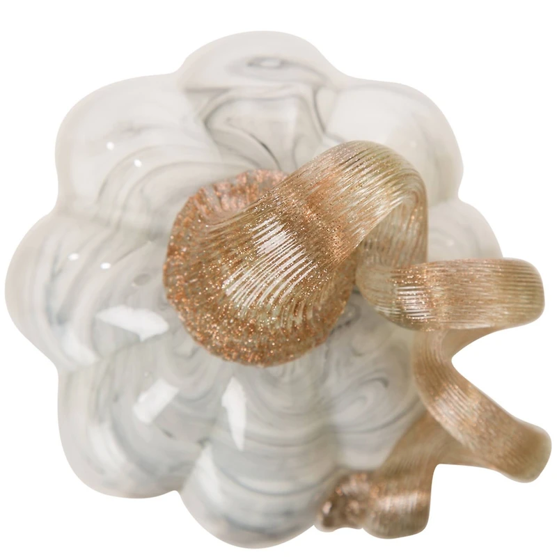 Glitzhome® Marble Tall Marble Glass Pumpkin, Gray