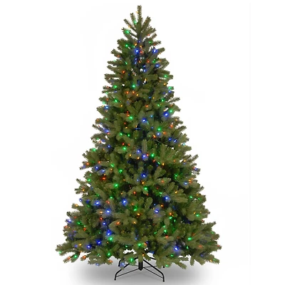 7.5ft. Pre-Lit Feel Real® Downswept Douglas Fir Artificial Christmas Tree, Dual Color LED Lights