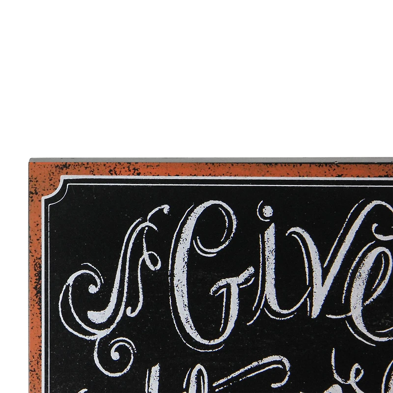 Give Thanks Inscribed Chalkboard Wall Art