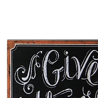 Give Thanks Inscribed Chalkboard Wall Art