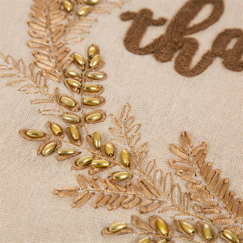 Glitzhome® Embroidered Fabric Thanksgiving Table Runner