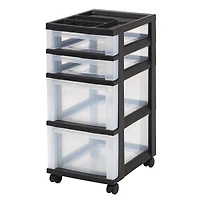 Iris® 4 Drawer Storage Cart with Organizer Top