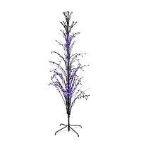 6ft. Halloween Purple LED Lighted Cascade Twig Tree