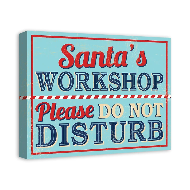 Midcentury Modern Santa's Workshop Canvas Wall Art