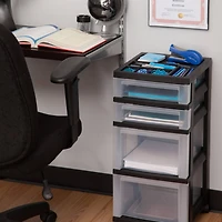 Iris® 4 Drawer Storage Cart with Organizer Top