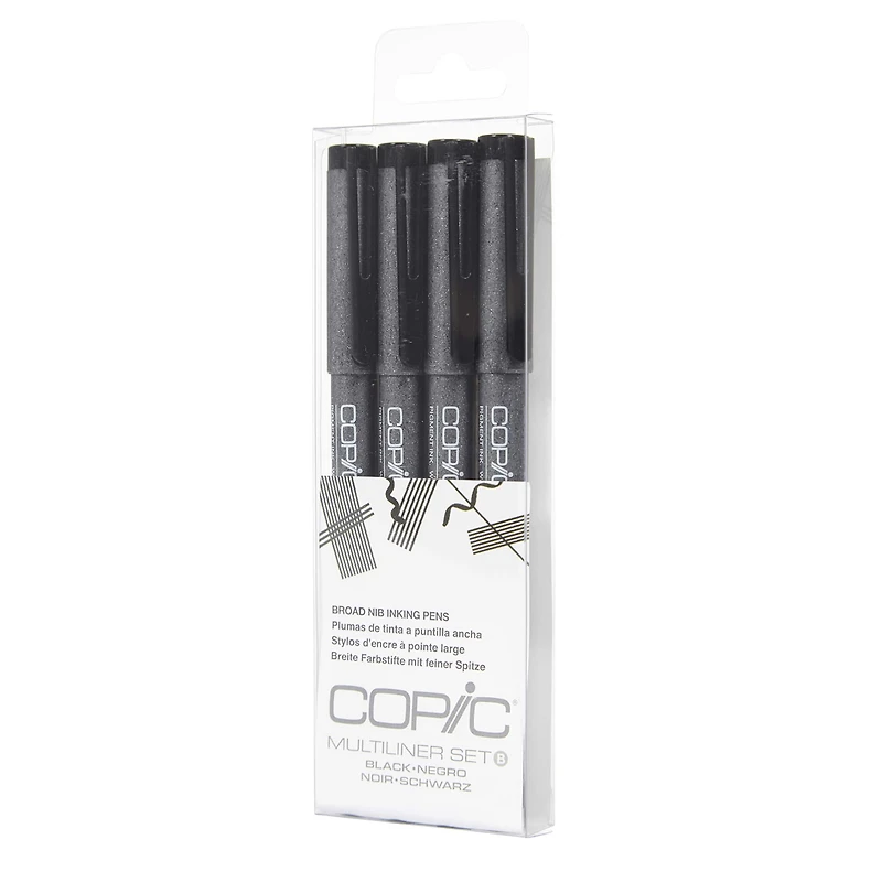 Copic® Black Multiliner Pen Set, Broad
