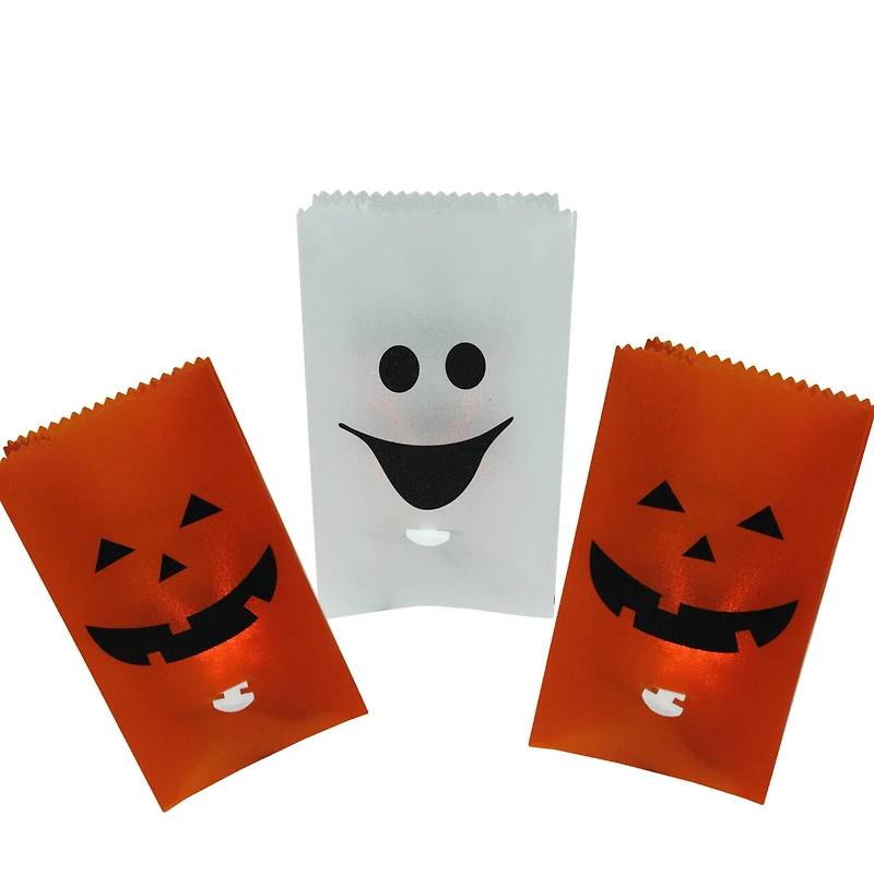 Flickering Light Pumpkin & Ghost Luminary Pathway Markers, 3 Piece Set
