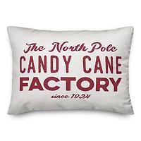 Designs Direct The North Pole Candy Cane Factory 14x20 Throw Pillow