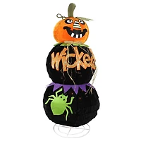 Pre-Lit Spooky "Wicked" Standing Halloween Jack-o-Lantern Pumpkin