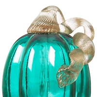 Glitzhome® Crackle Glass Pumpkin, Turquoise