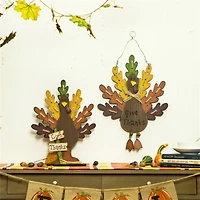 Glitzhome® 'Give Thanks' Turkey Hanging Wall Décor