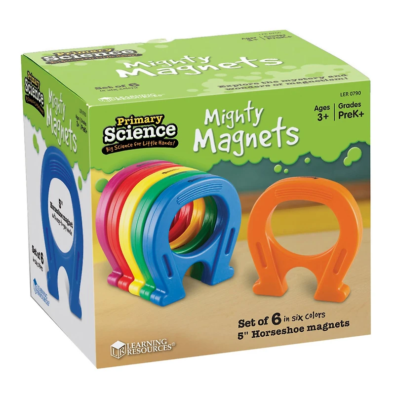 Learning Resources® Primary Science Horseshoe-Shaped Magnets, Set of 6
