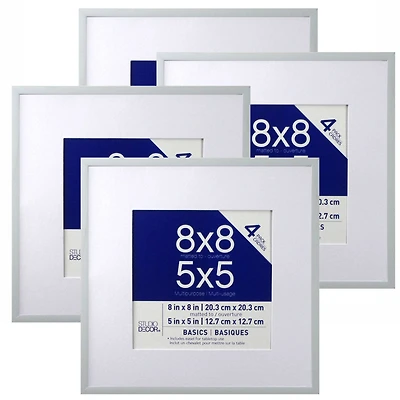 4 Pack Basics 5" x 5" Multipurpose Wall Frames By Studio Décor