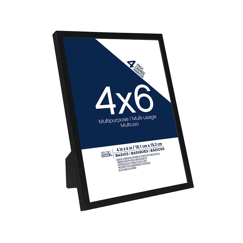 Basics 4 Pack 4" x 6" Black Multipurpose Frames by Studio Décor®