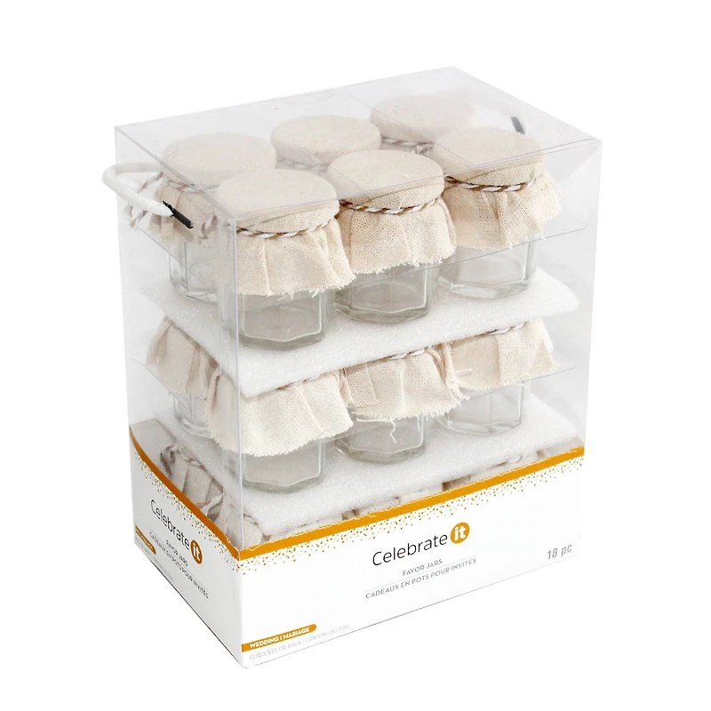 Jars With Fabric Covers, 18ct. by Celebrate It™