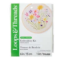 Spring 6" Wildflower Stamped Design Embroidery Kit by Loops & Threads®