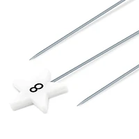 Dritz® White Star Flat Head Pins With Numbers & Directional Arrows, 115ct.