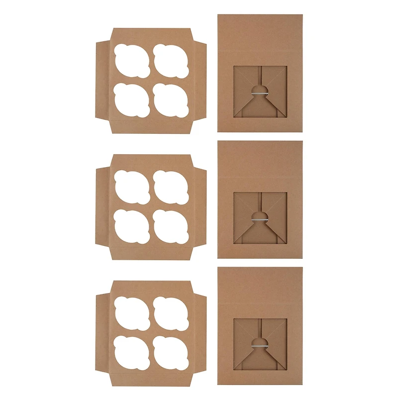 Kraft Cupcake Boxes by Makery®, 3ct.