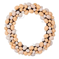 18" Orange & Ivory Artificial Easter Eggs Wreath