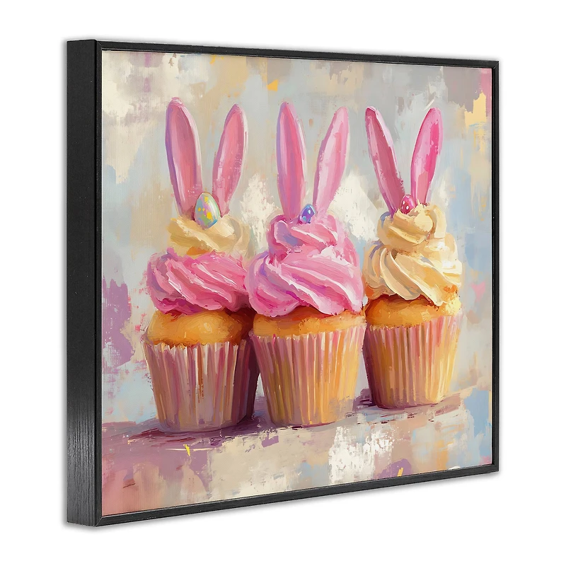 Stupell Industries Pastel Bunny Ear Cupcakes Framed Giclée Wall Art